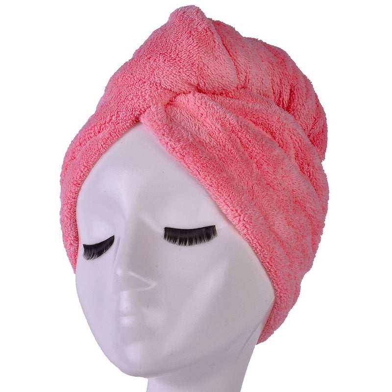 YYXR Microfiber Hair Drying Towel Ultra Absorbent Twist Hair Turban Drying Cap Hair Wrap (Rose) - Image 2